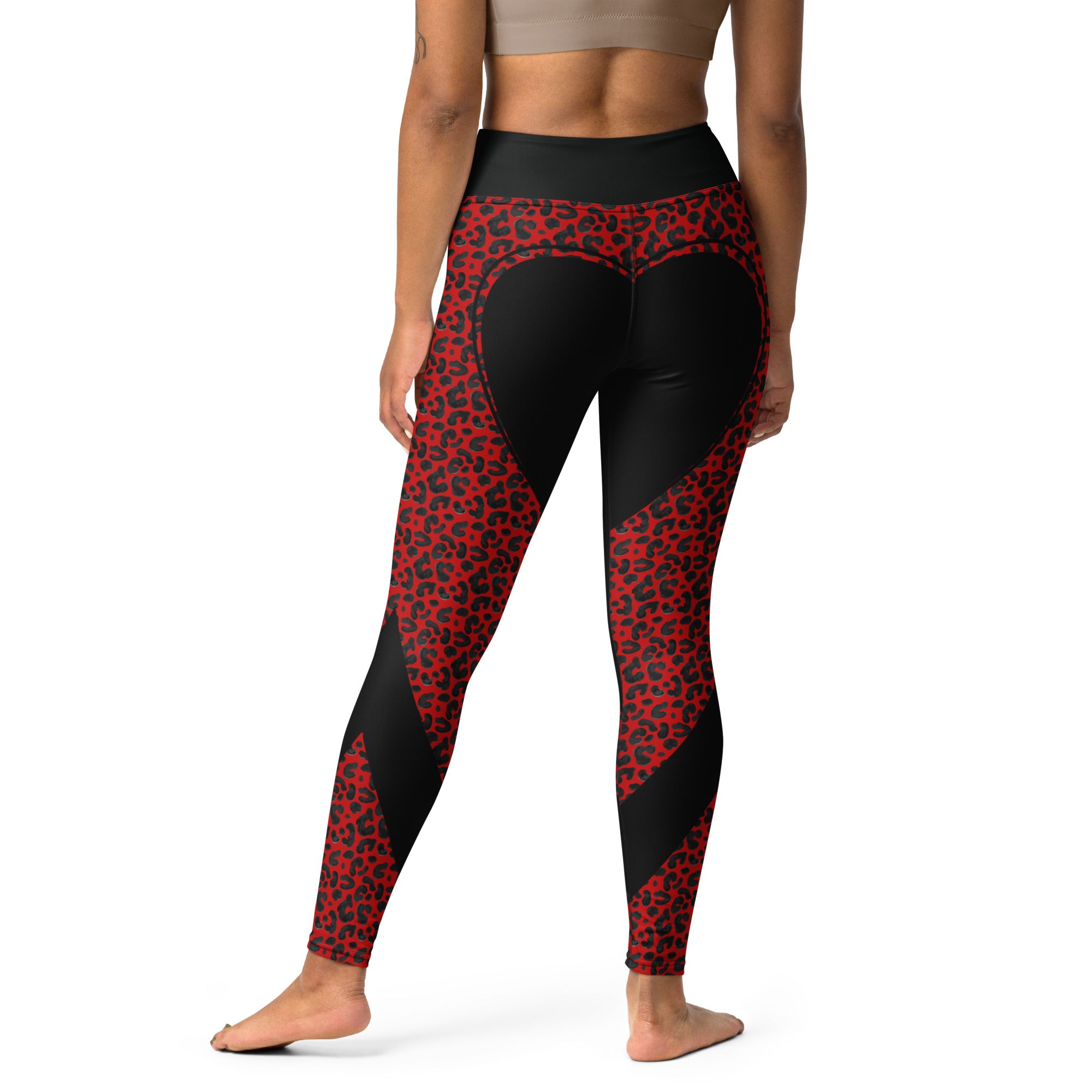 Leopard Print Heart Shaped Yoga Leggings